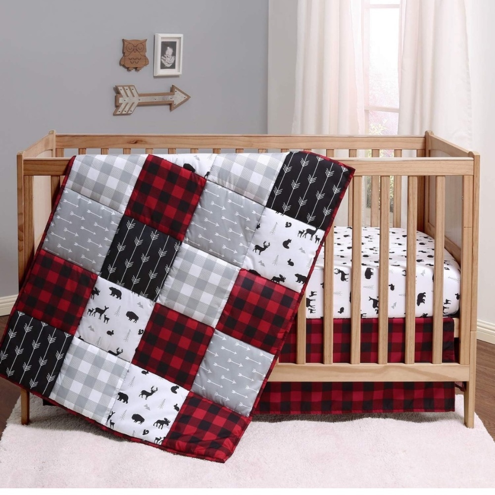 Peanut shell crib woodland bedding set
